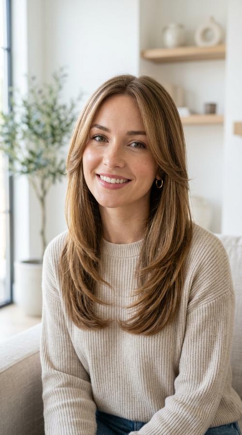 Tapered Face Frame for Straight Hair