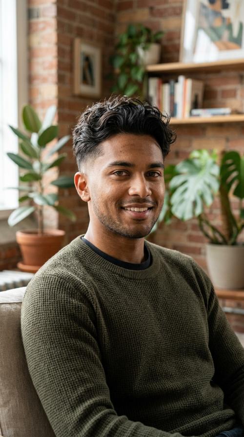 Tapered Fade with Messy Waves