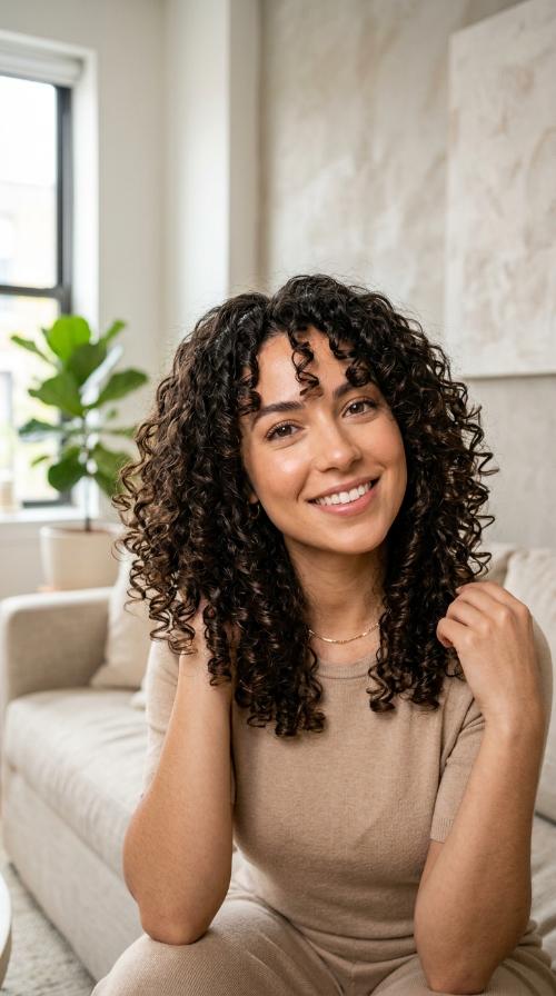 Tapered Shoulder-Length Curls