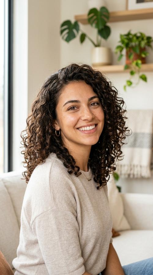 Tapered Shoulder-Length Curls