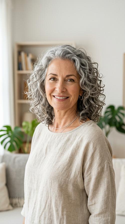 Tapered Shoulder-Length Curls