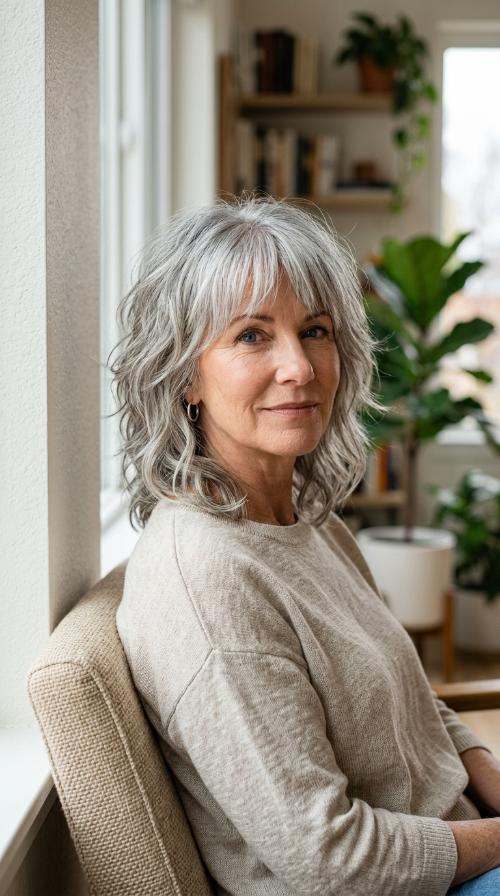 Tapered Silver Shag with Soft Undercut