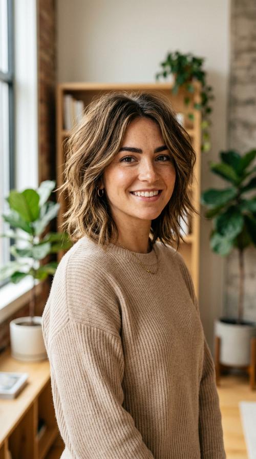 Textured A-Line Cut