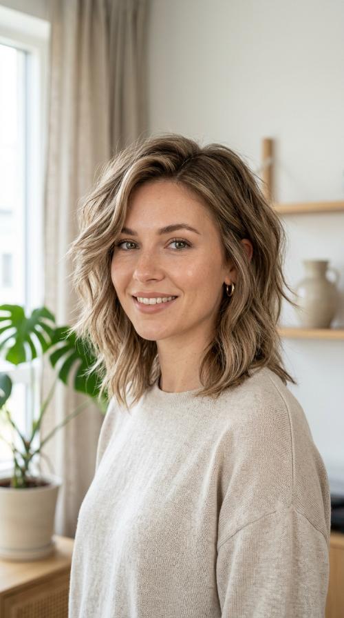 Textured Asymmetrical Cut