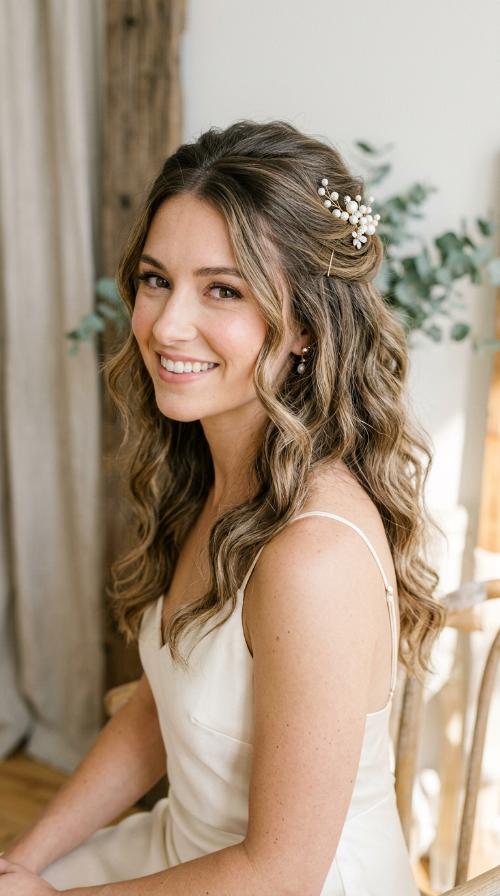 Textured Beachy Waves with Pins
