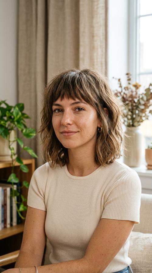 Textured Bob with Choppy Fringe