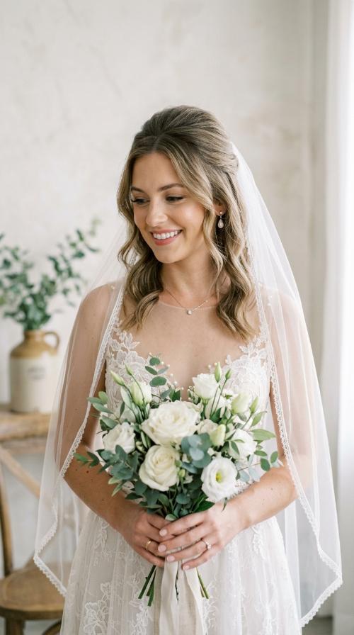 Textured Bouffant with Veil