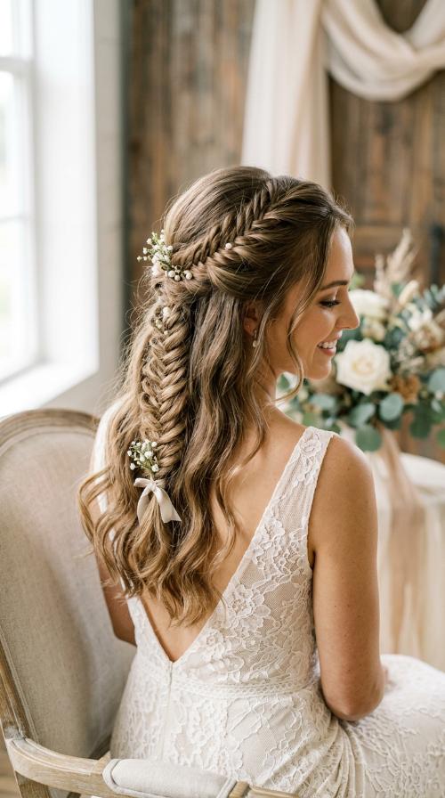 Textured Fishtail Half-Braid