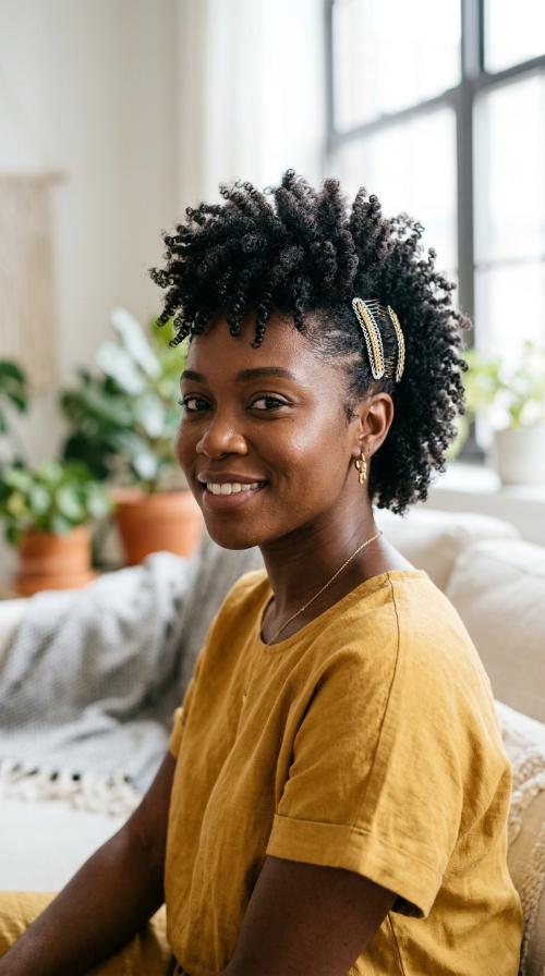 Textured Frohawk with Side Combs