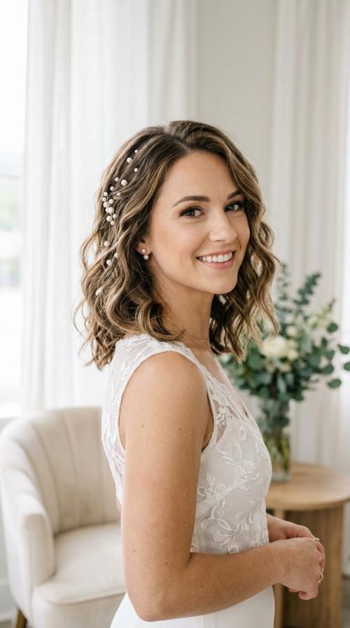 Textured Lob with Pearl Accents