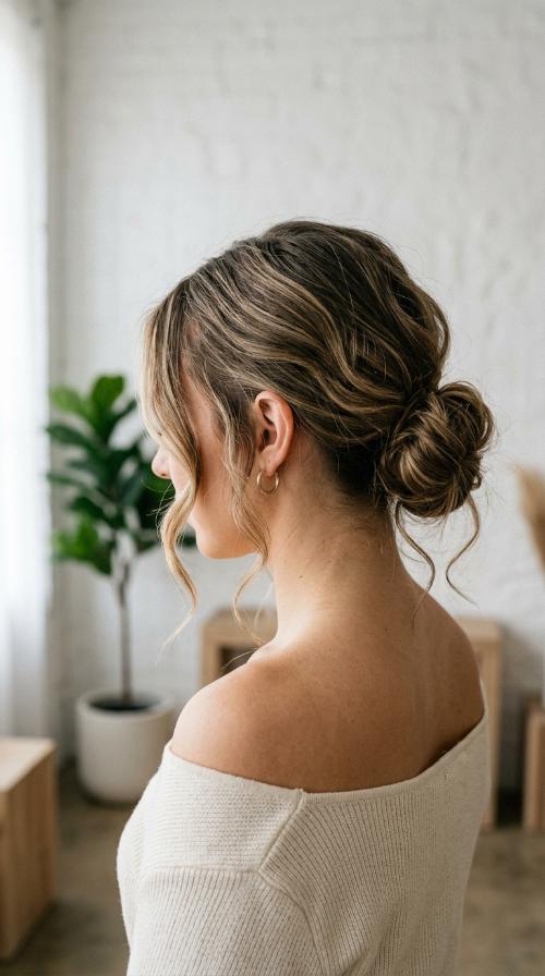 Textured Low Messy Bun