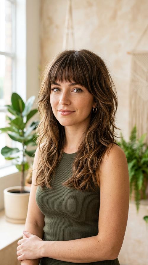 Textured Midi with Blunt Fringe