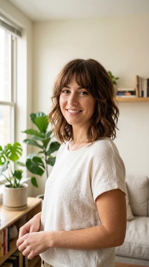 Textured Midi with Bottleneck Bangs