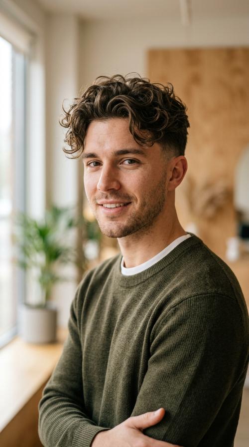 Textured Mop Top with Tapered Sides