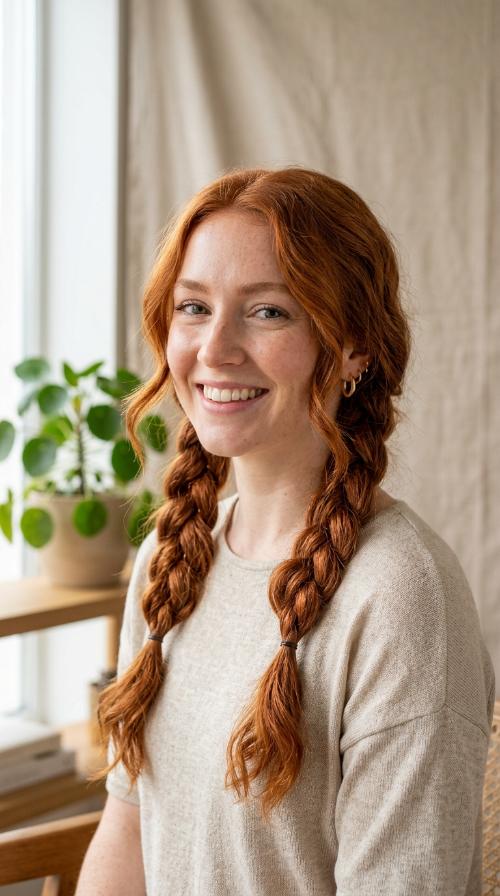 Textured Pigtail Braids