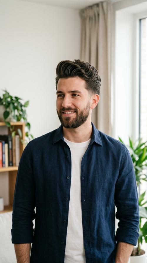 Textured Pompadour with Waves