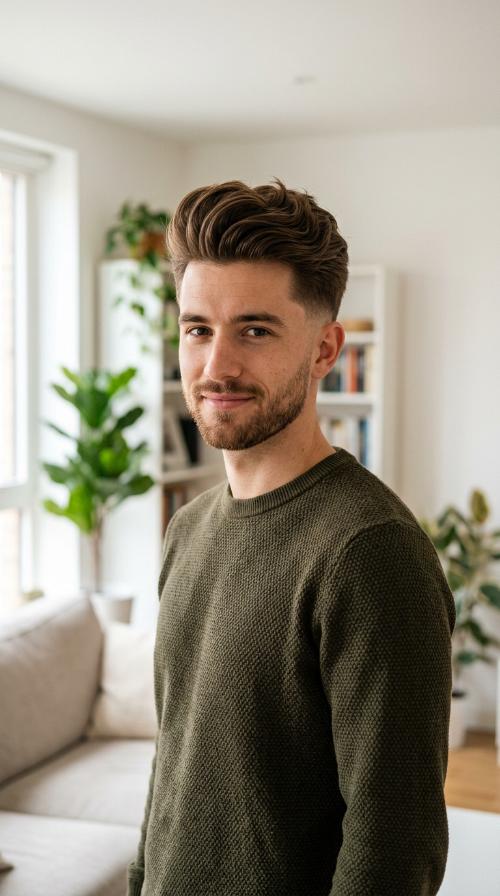 Textured Quiff with Taper