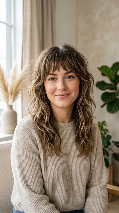 Textured Razored Layers with Choppy Fringe