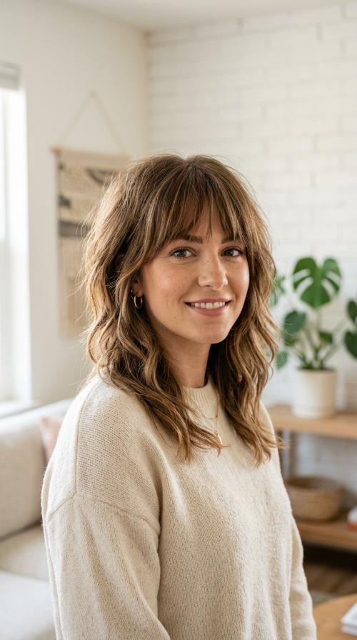 Textured Shag with Bangs
