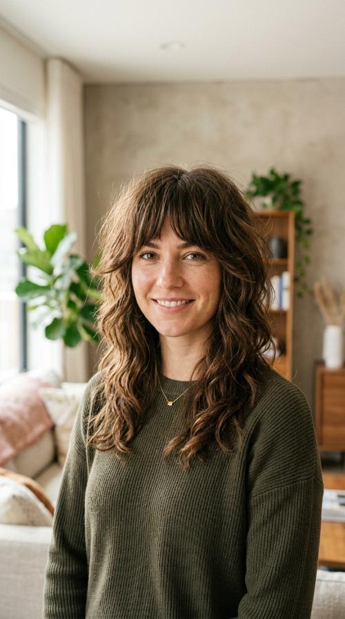 Textured Shag with Bangs