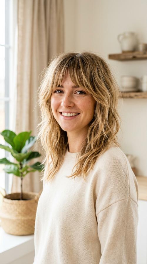 Textured Shag with Bangs