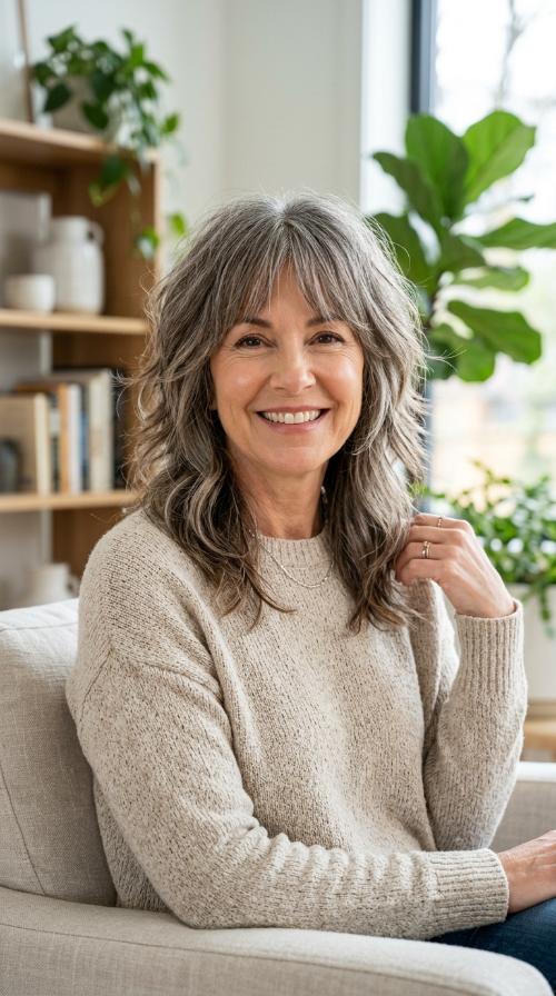Textured Shag with Wispy Bangs