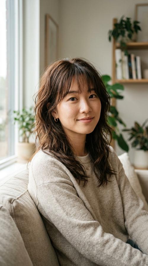 Textured Shag with Wispy Bangs