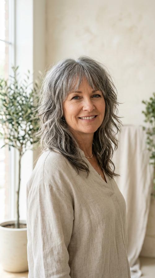 Textured Shag with Wispy Bangs