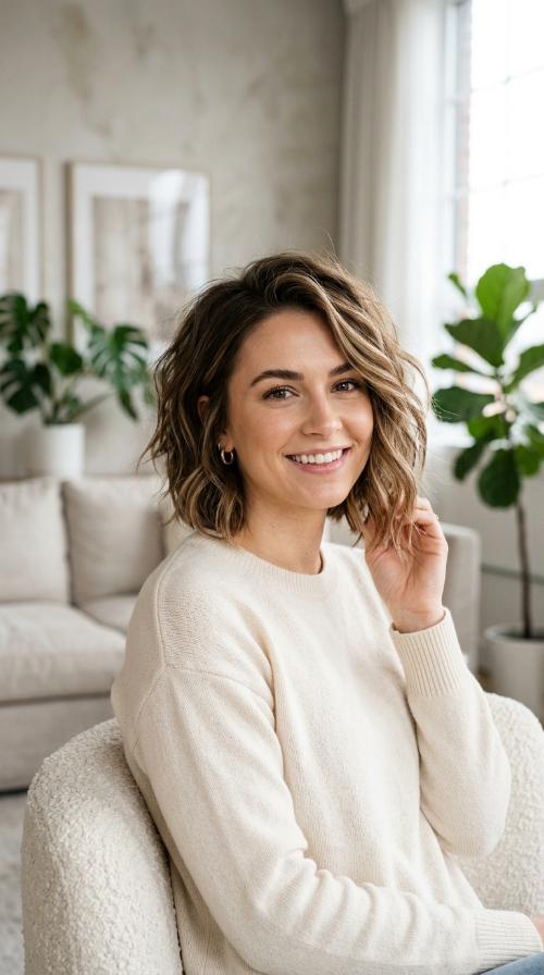 Textured Shaggy Inverted Bob
