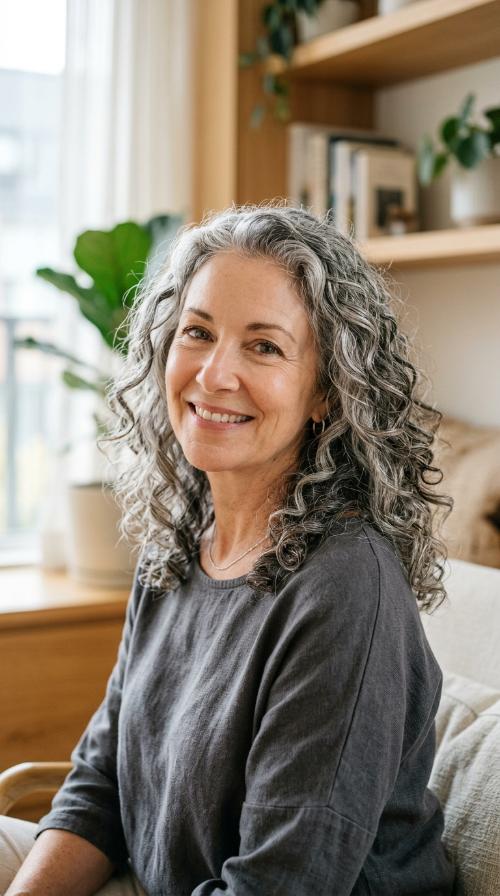 Textured Shoulder-Length Curls