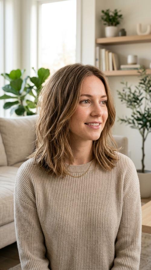 Textured Shoulder-Length Lob