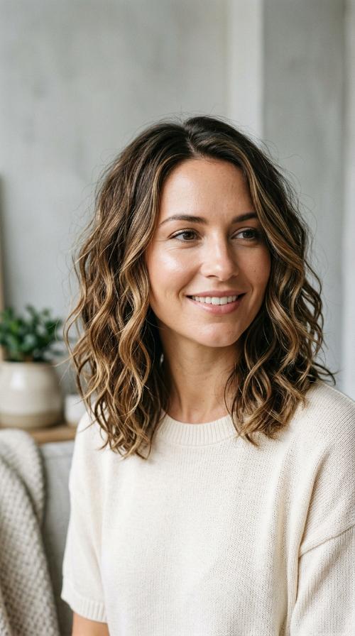 Textured Shoulder-Length Waves