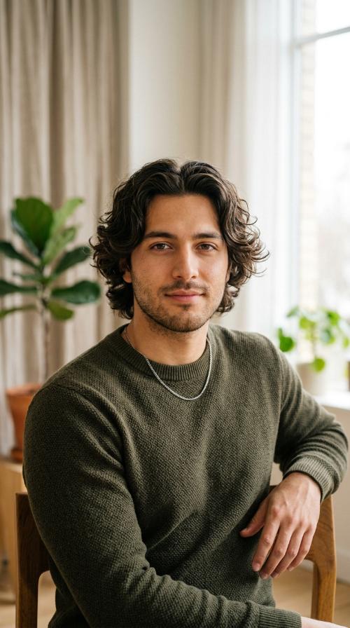 Textured Wavy Middle Part
