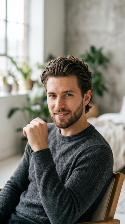 Textured Wavy Slick Back
