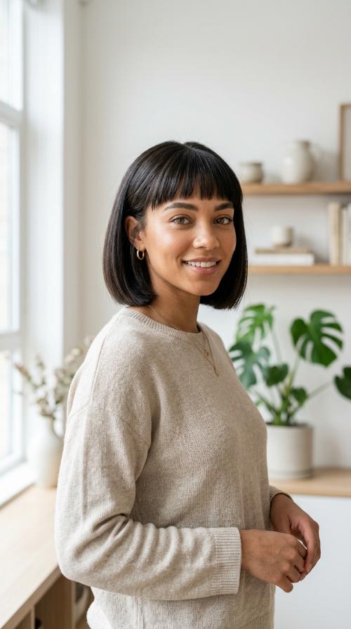 The Blunt Bob with Micro Bangs