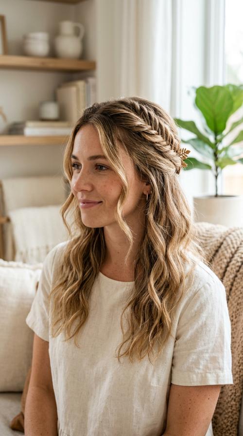 The Boho Fishtail Half-Up