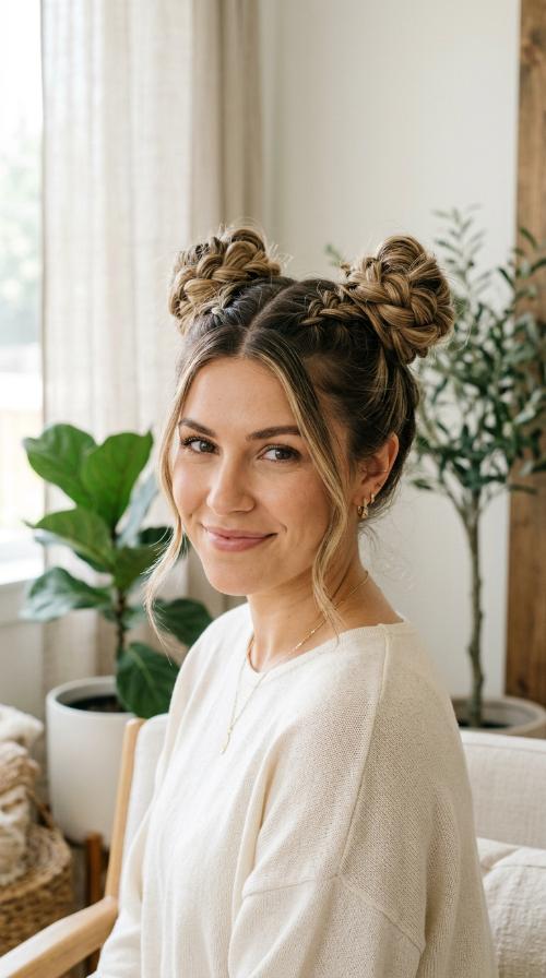 The Braided Space Buns