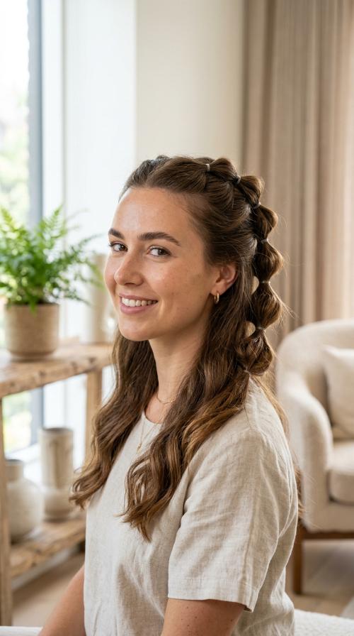 The Bubble Braid Half-Up