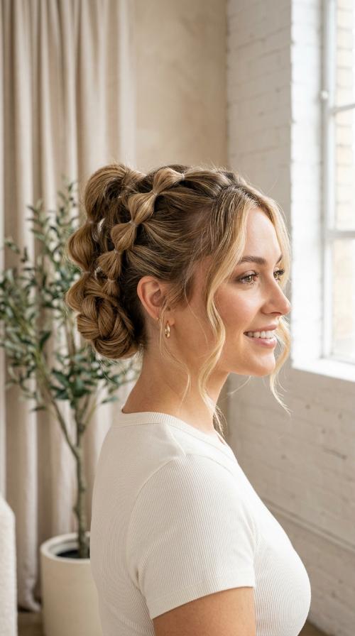 The Bubble Braided Updo