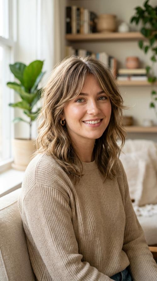 The Choppy Shag with Curtain Bangs