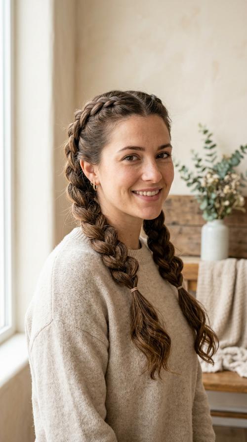 The Chunky French Braid Pigtails