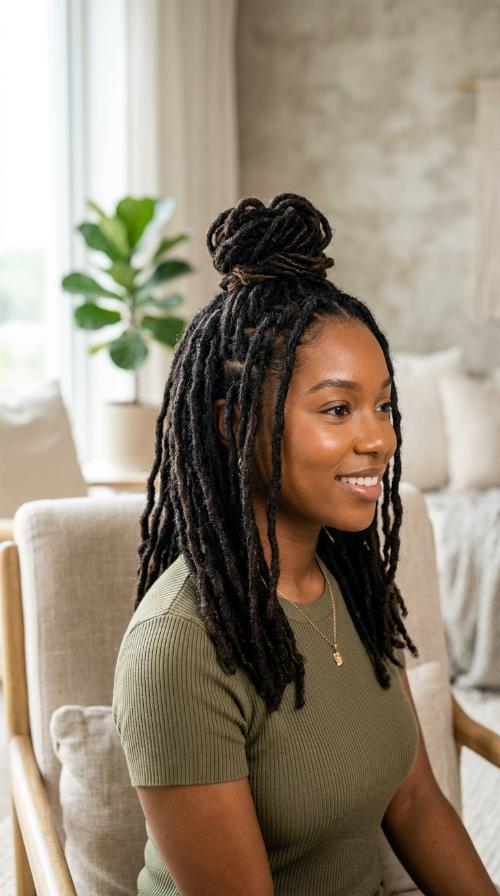 The Classic Half-Up, Half-Down Bun