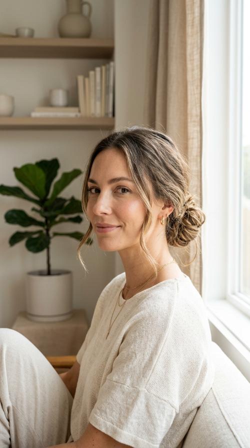 The Classic Low Messy Bun