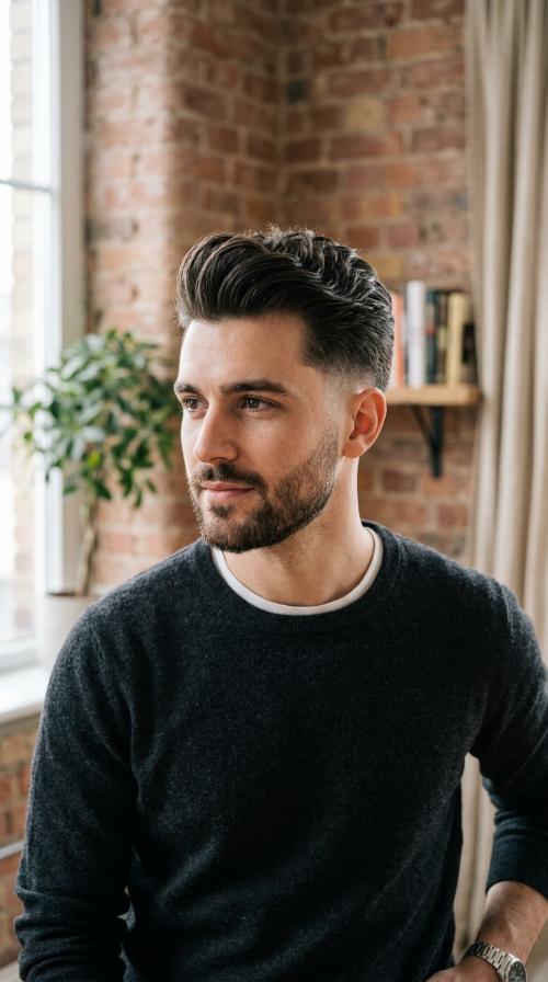 The Classic Pompadour with Tapered Sides