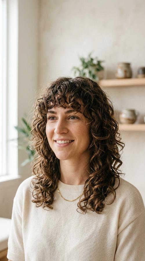 The Curly Bangs and Layers