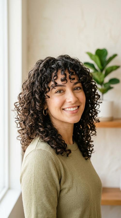 The Curly DevaCut with Face Framing