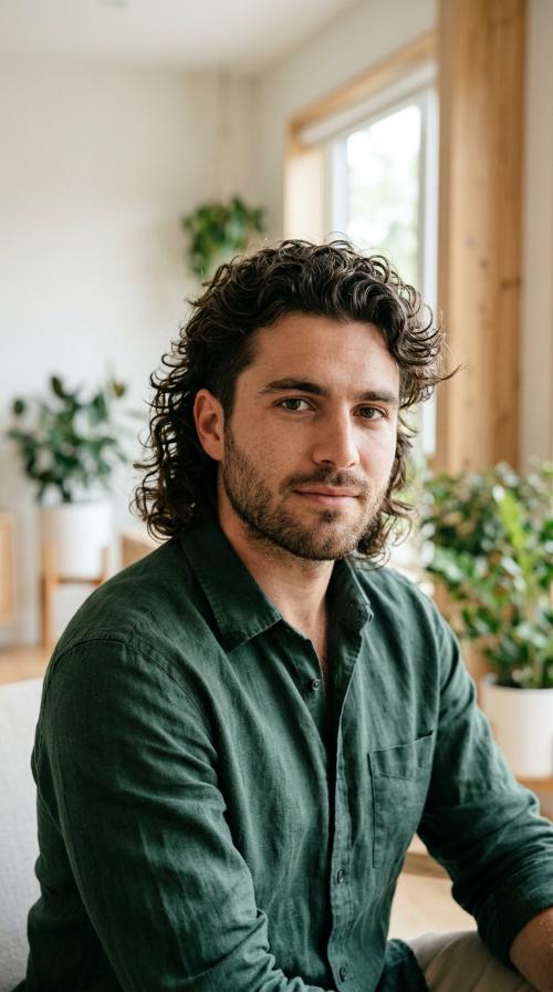 The Curly Mid-Length Mullet
