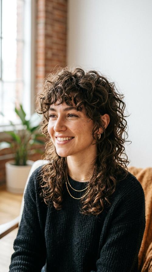 The Curly Mullet-Shag Hybrid