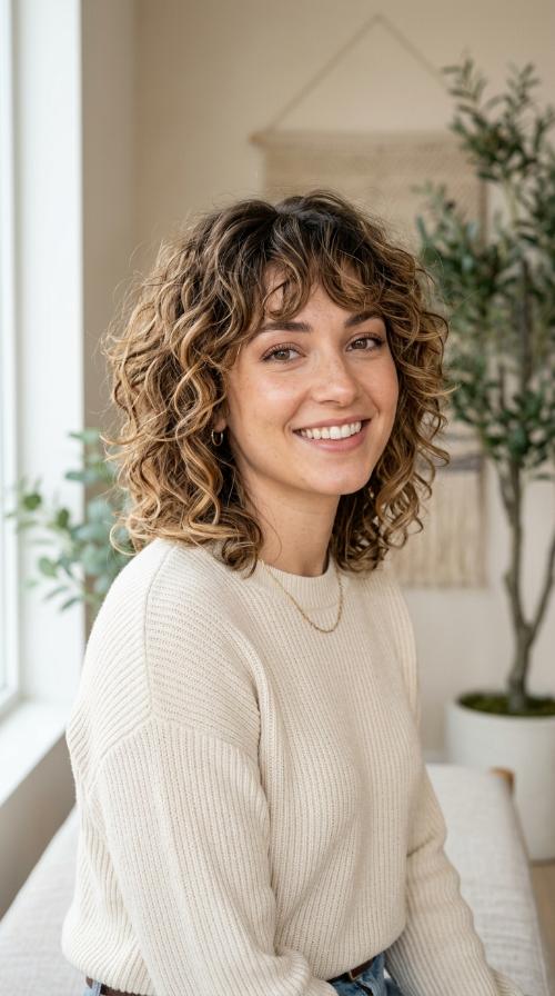 The Curly Shaggy Bob