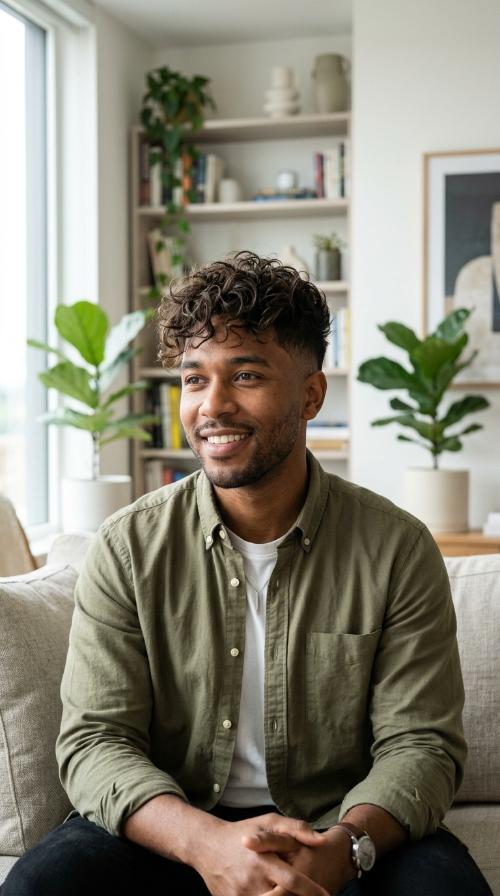 The Curly-Wavy Top Fade